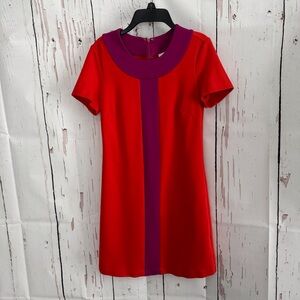 Julie Brown Elegant Orange and Purple Women's Mini Dress Extra small